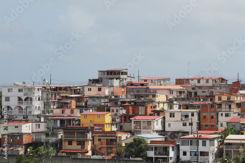 Housing on Victor Lamon Avenue. Fort-de-France, Martinique © photobeginner