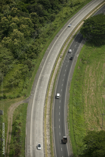 Aerial view of Panamericana highway, Panama, Central America
