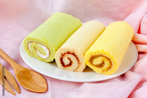 mini cake roll - Pineapple jam roll - Strawberry Jam Roll - Pand