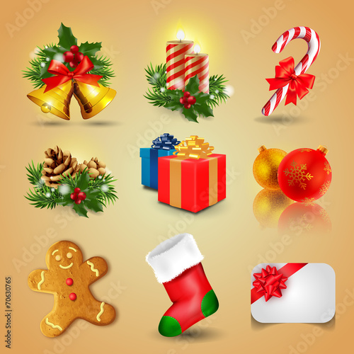 set icons christmas