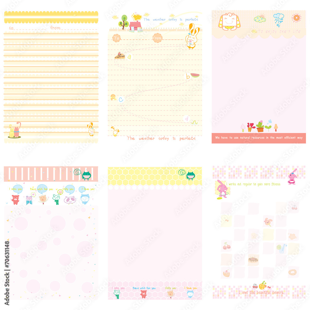 Paper Notebook pink and yellow style