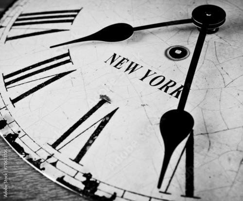 New York city clock black and white #70633106