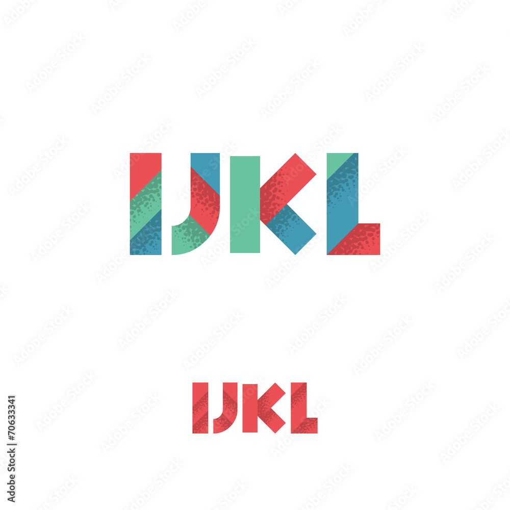 Obraz premium I J K L Modern Flat Alphabet with Noise Shadow