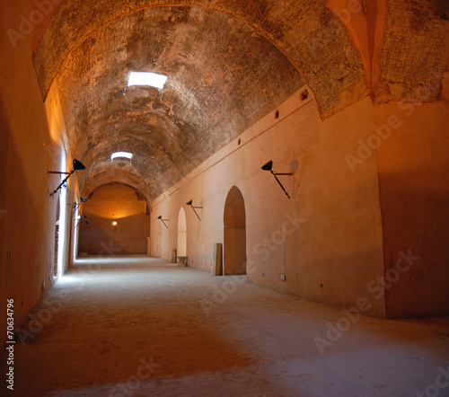 Interior of the Royal stables in Meknes, Morocco