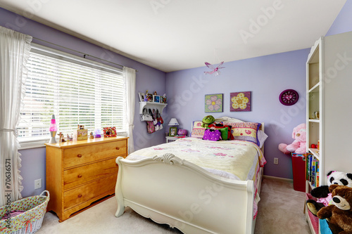Purple kids room interior