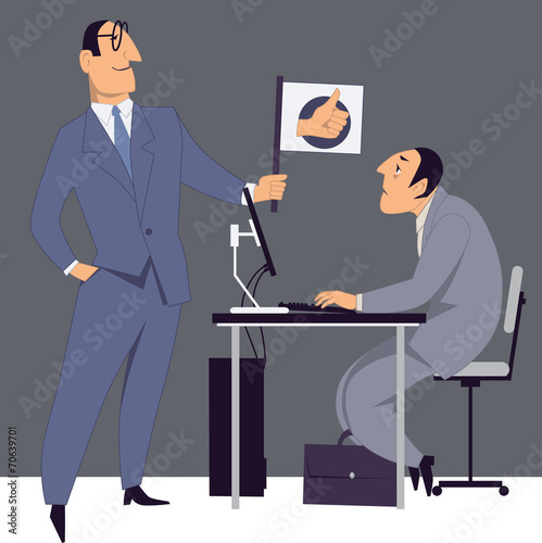 Boss encouraging an employee