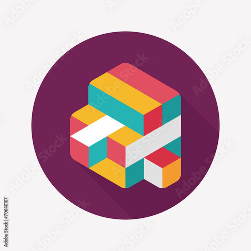 toy cube flat icon with long shadow,eps10
