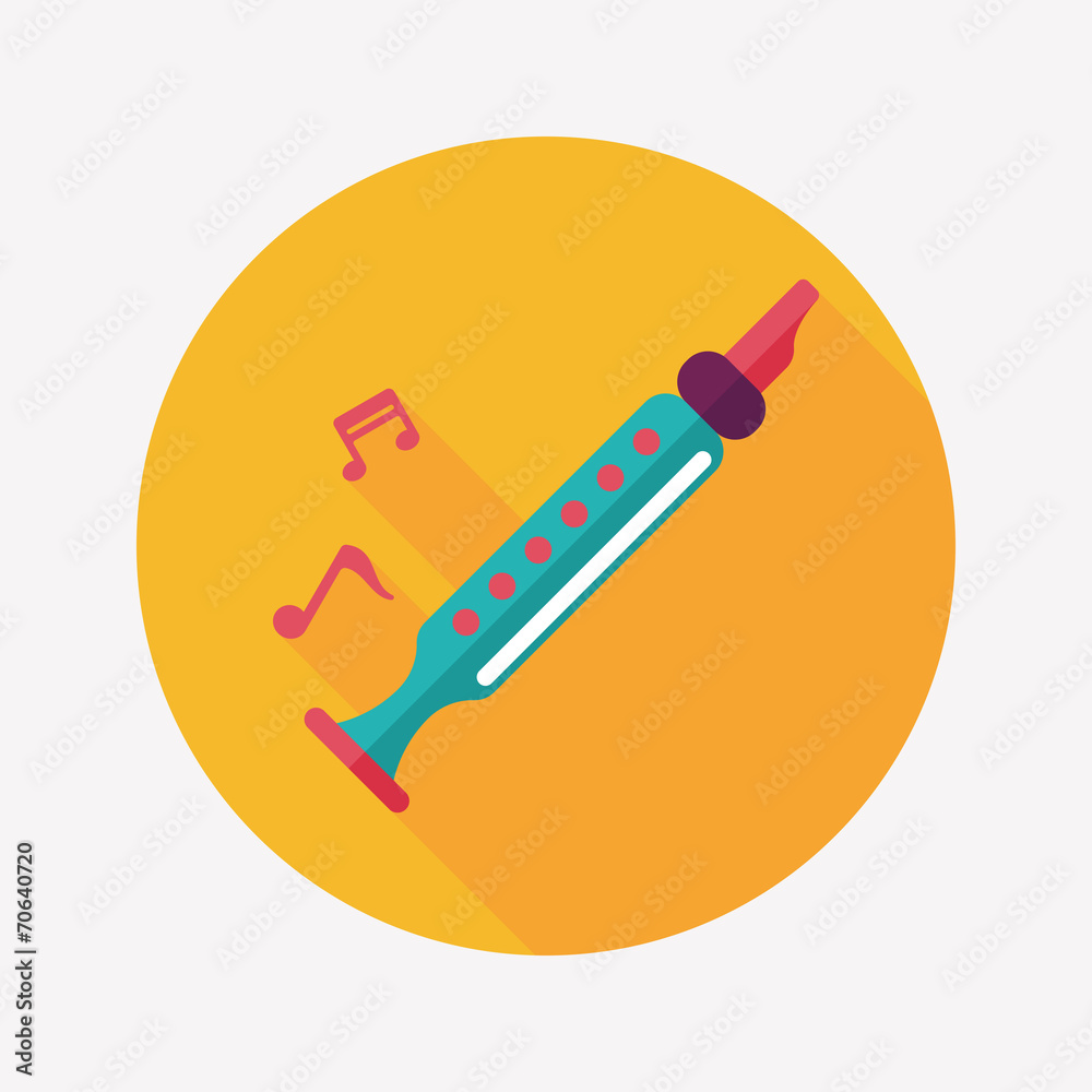 Recorder flat icon with long shadow,eps10