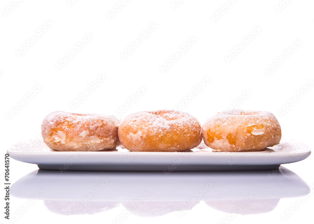 Homemade doughnut with sugar toppings Homemade doughnut with sugar toppings