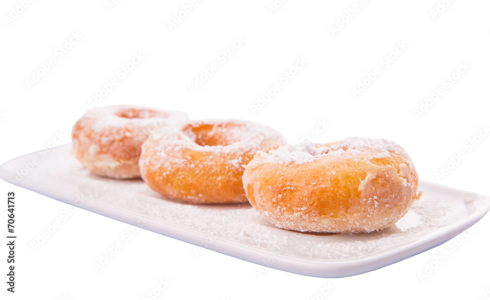 Homemade doughnut with sugar toppings 