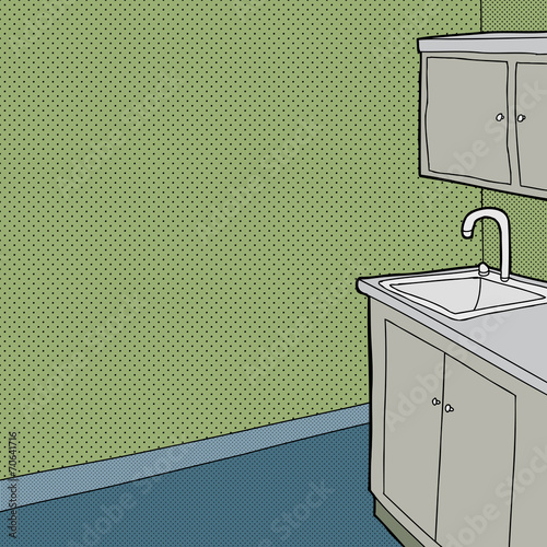 Sink and Cabinet in Room