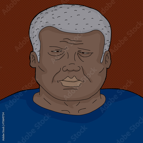 Frowning Mature Black Man