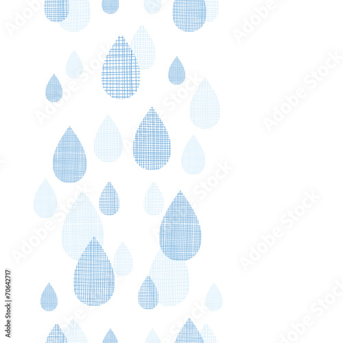 Abstract textile blue rain drops vertical seamless pattern