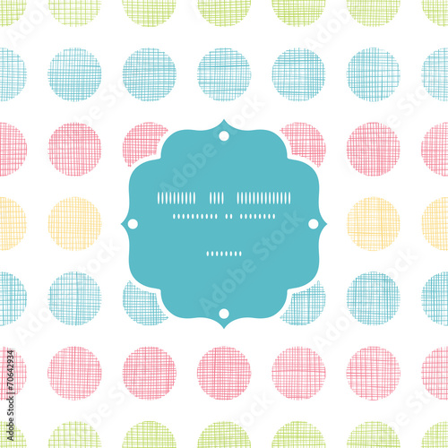 Abstract textile polka dots stripes frame seamless pattern