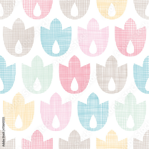 Fototapeta Naklejka Na Ścianę i Meble -  Abstract textile geometric tulips colorful seamless pattern