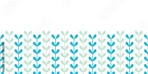 Abstract vines leaves horizontal seamless pattern background