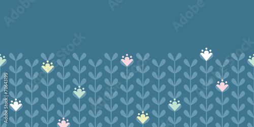 Blloming vines stripes horizontal seamless pattern background