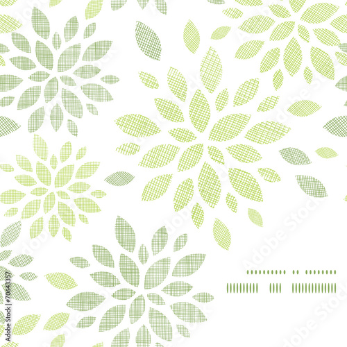 Fabric textured abstract leaves corner frame pattern background
