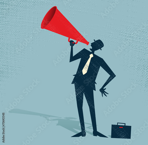 Abstract Businessman Loudspeaker.