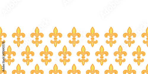 Golden lily horizontal seamless pattern background