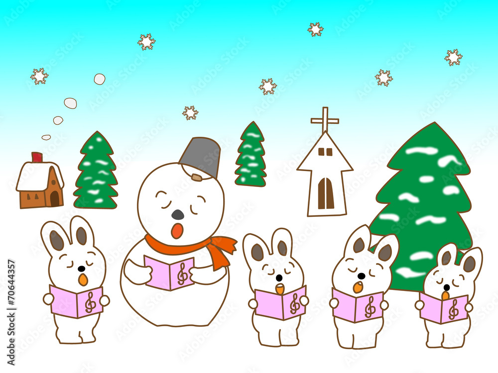 Fototapeta premium Zimowy chór królika