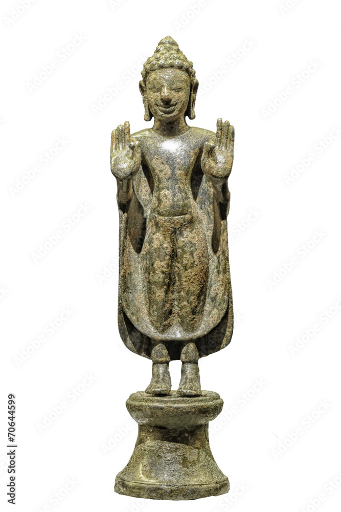 Obraz premium Bronze Buddha image, in style, Dvaravati style, around 7th-8th c