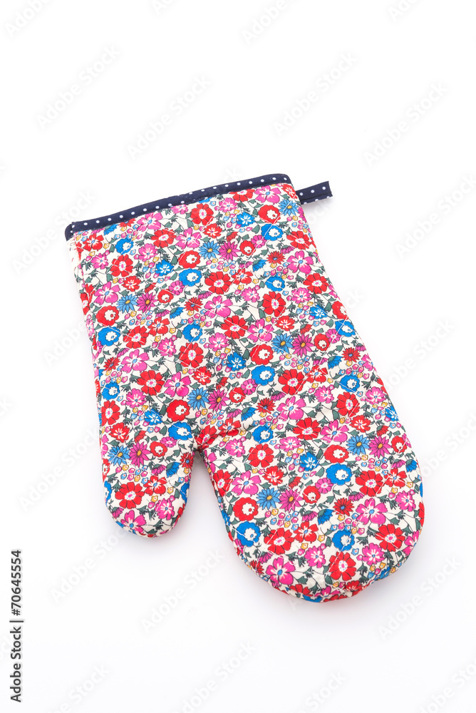 Flower mitten oven glover isolated on white background Flower mitten oven glover isolated on white background