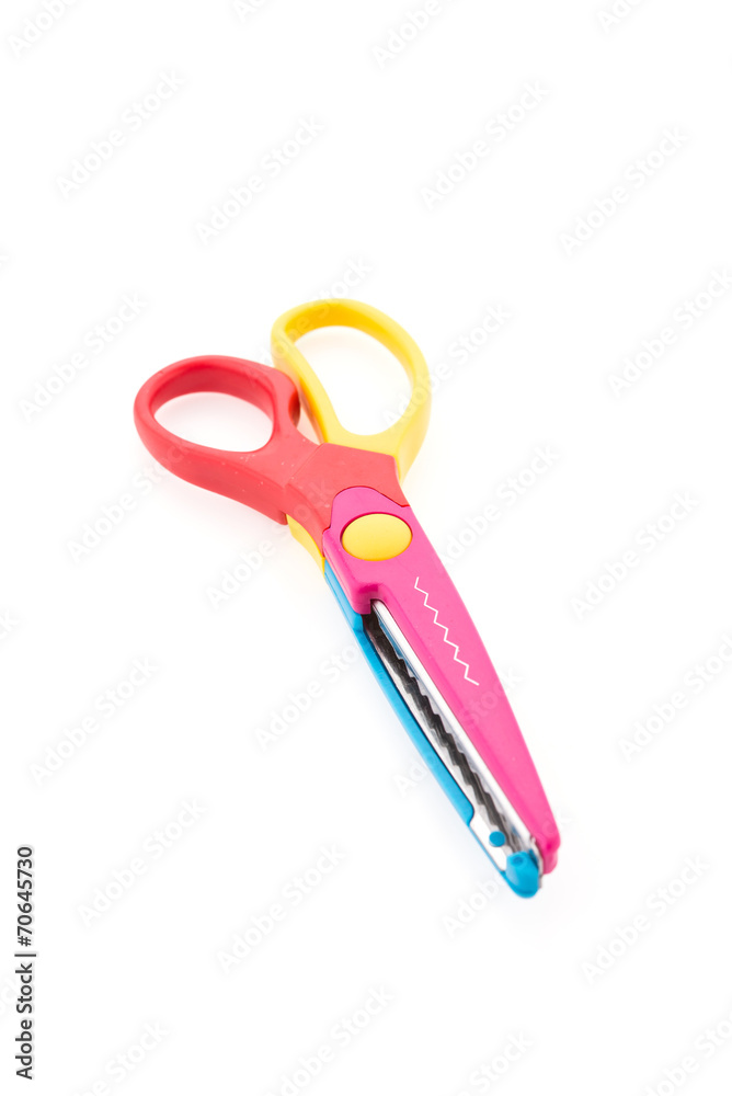 Zigzag scissor isolated on white background
