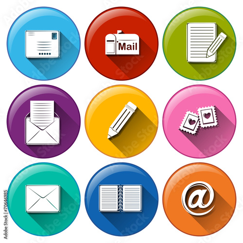 Icons with the different mailing tools