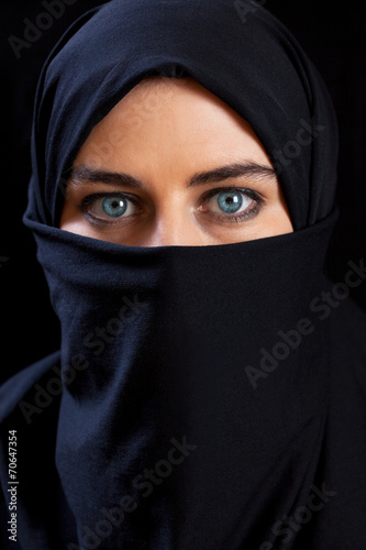 Vertical view of woman in the veil