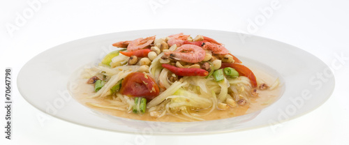 thai cuisine - hot and spicy papaya salad