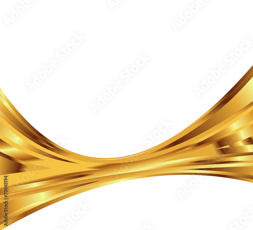 Golden Wave abstract background on the white