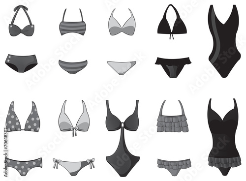 Silhouette girl Swimsuit collection set