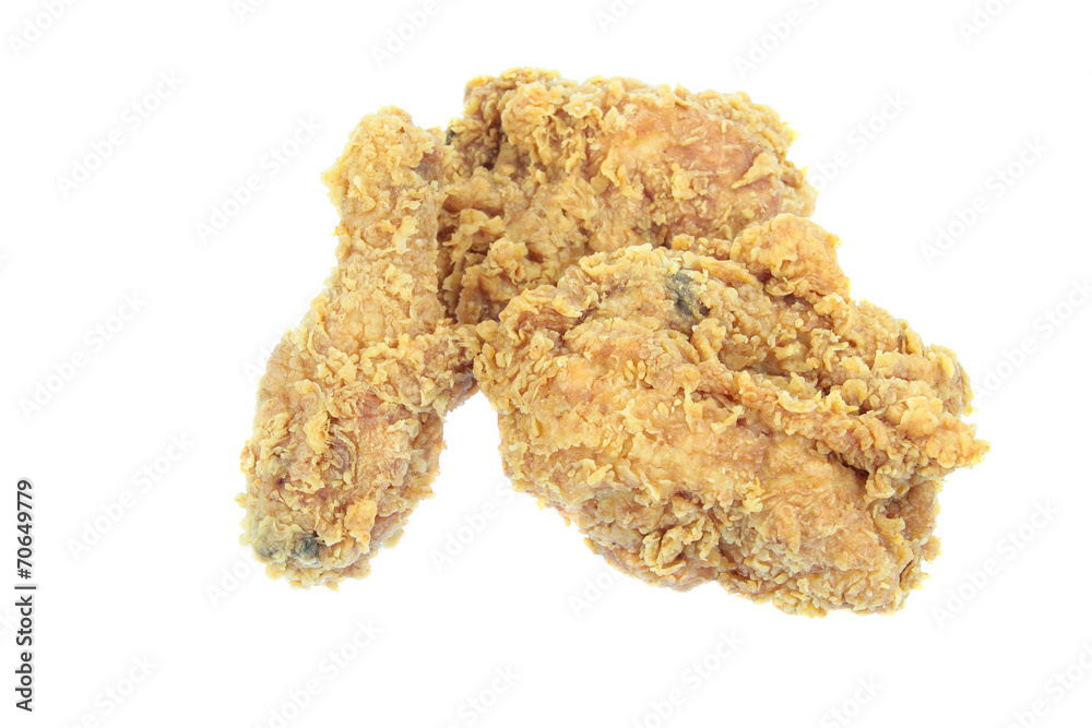 Fry chicken isolated in white background Fry chicken isolated in white background