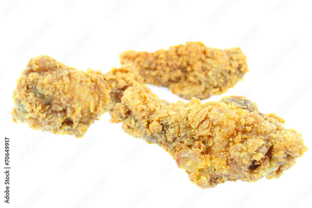 Fry chicken isolated in white background Fry chicken isolated in white background