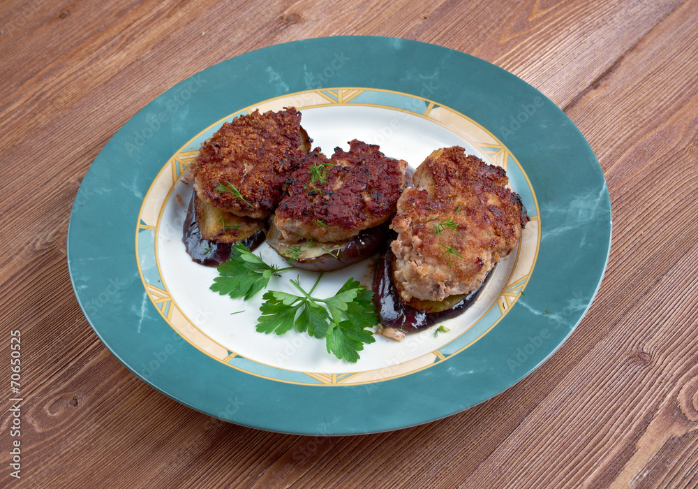 cotolette di melanzane  - Italian appetizer with eggplant