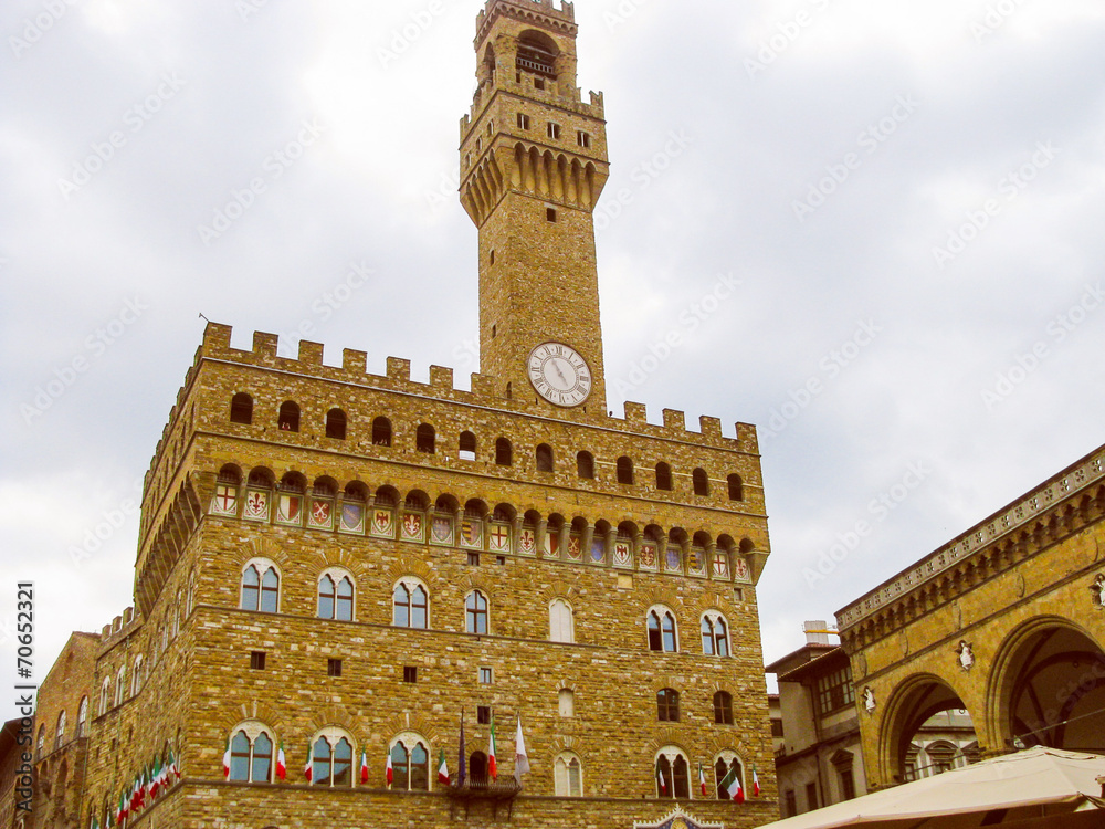 Retro look Palazzo Vecchio in Florence