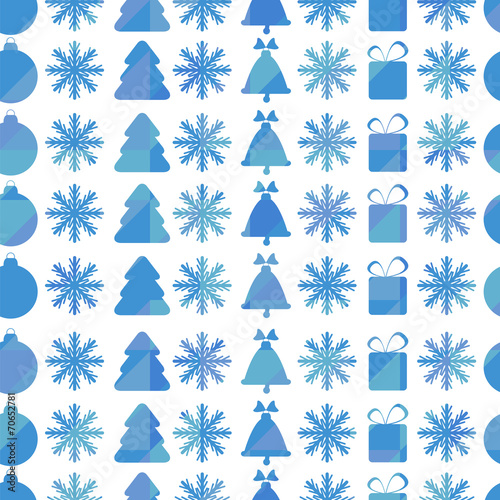 Christmas and New Year seamless pattern with snowflakes, Christm