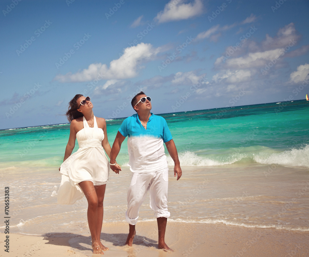 Couple on a sandy beach