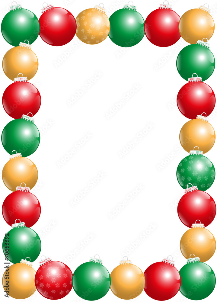 Obraz premium Christmas Balls Frame Vertical