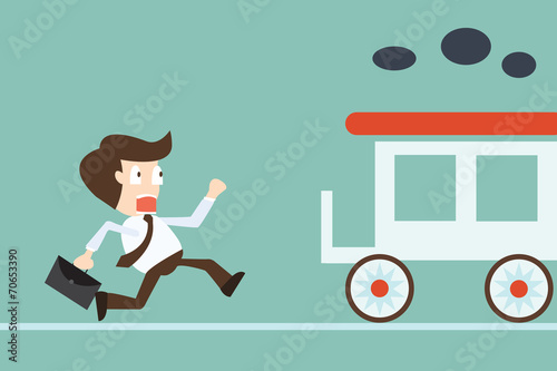 businessman missed the train - Miss the opportunity