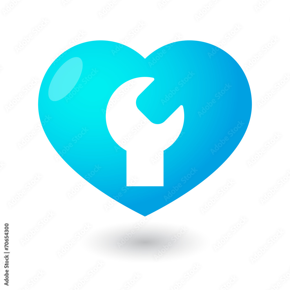 Heart with a monkey wrench Heart with a monkey wrench