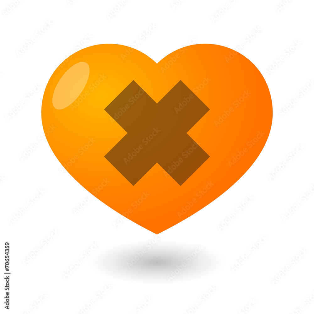 Fototapeta premium Heart with an irritating substance sign