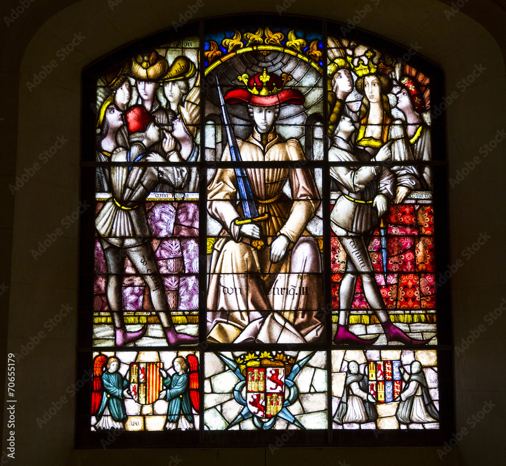 Stained glass  Alcazar of Segovia.spain