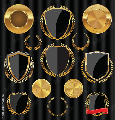 Golden shields, laurels and medals collection