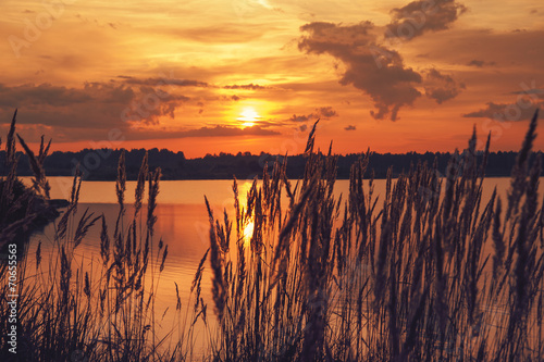 sunset over the lake © raduga21
