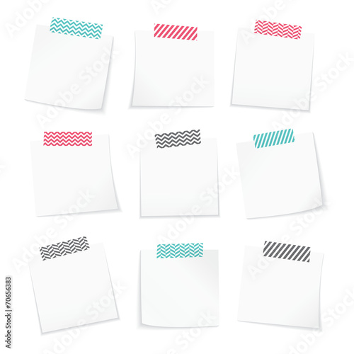 Paper notes with washi tape