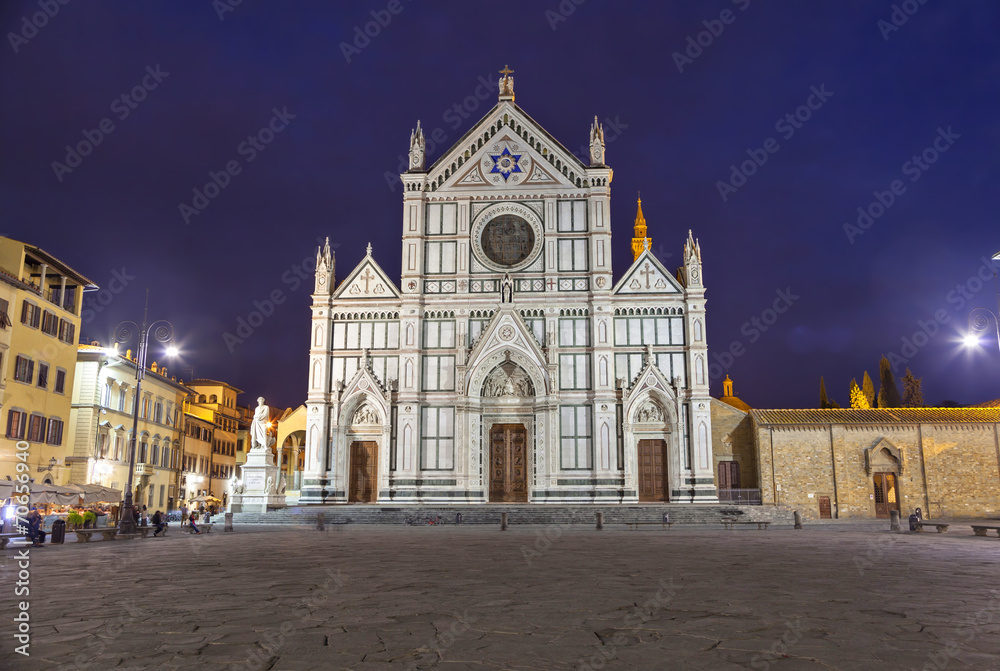 Basilica of Santa Croce at the evening