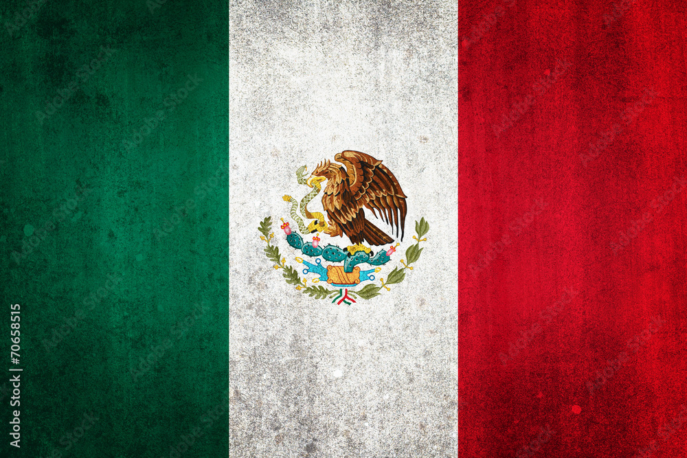 Obraz premium National flag of Mexico. Grungy effect.