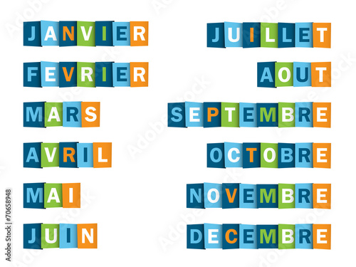 LES MOIS (calendrier saison temps date icônes boutons)